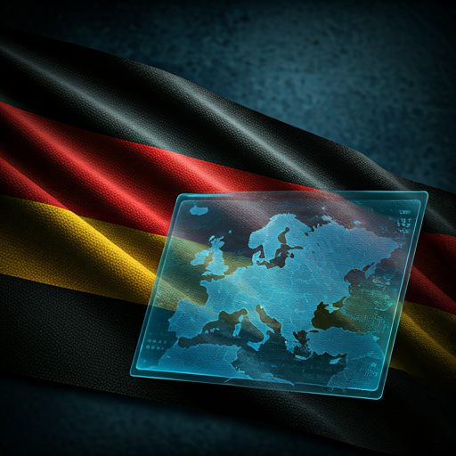 German Flag and European Map
